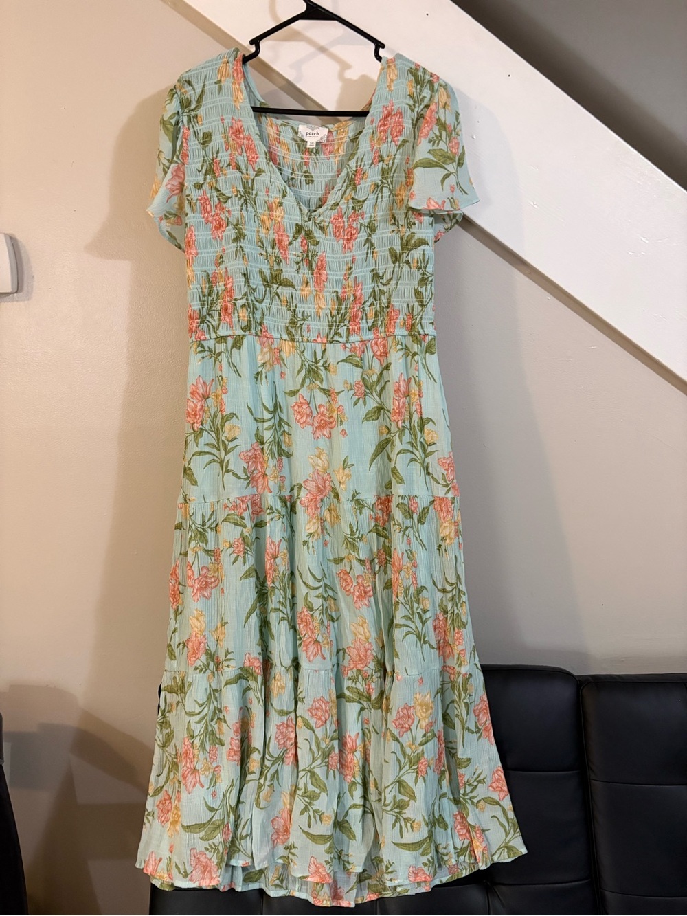 Perch By Blu pepper blue floral maxi dress 3X